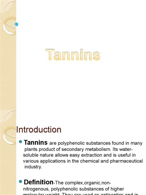 Tannins 170116185017 | PDF | Polyphenol | Chemistry