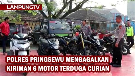 Polres Pringsewu Gagalkan Kiriman 6 Motor Terduga Curian YouTube