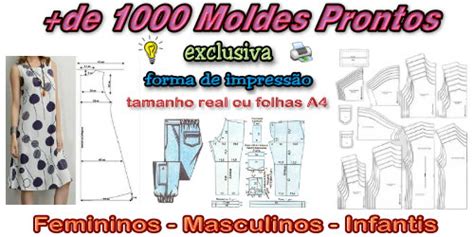 1000 Moldes Roupas Femininas Masculinas E Infantis