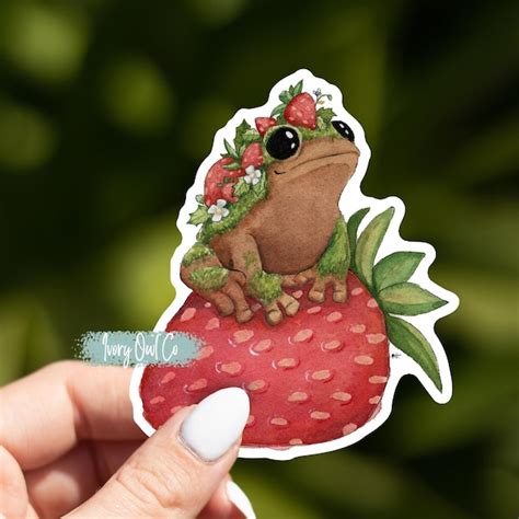 Strawberry Frog Sticker Etsy