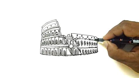 How To Draw The Colosseum Youtube