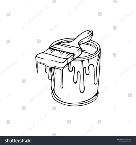 Paint Can Brush Paint Bucket Color Stock Vector Royalty Free