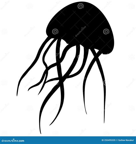 Icono De Medusa En Fondo Blanco Silueta De Medusa Estilo Plano Ilustración Del Vector