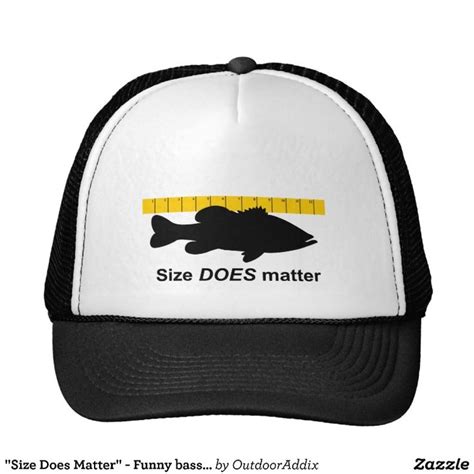 Size Does Matter Funny Bass Fishing Cap Girl Trucker Baseball