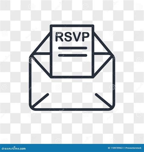 Rsvp Vector Icon Isolated on Transparent Background, Rsvp Logo Design Stock Illustration ...