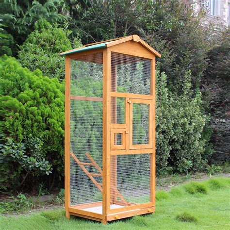 Large Outdoor Wooden Parakeet Parrot Bird Cage Zincera