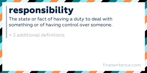Responsibility - Definition, Meaning, and Examples in English