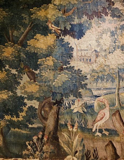 Proantic Tapisserie Aubusson Verdure Aux Oiseaux D But Xviii Me