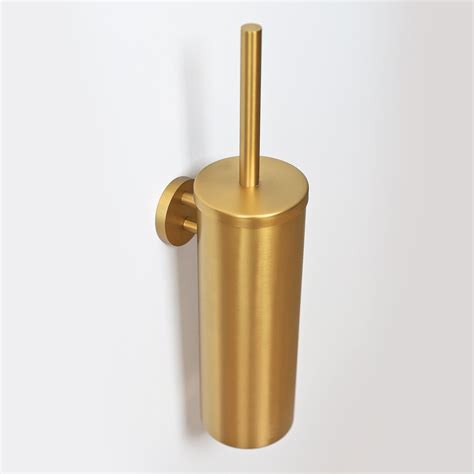 Luxe Brushed Gold Wall Mounted Toilet Brush Wall Mounted Toilet Gold