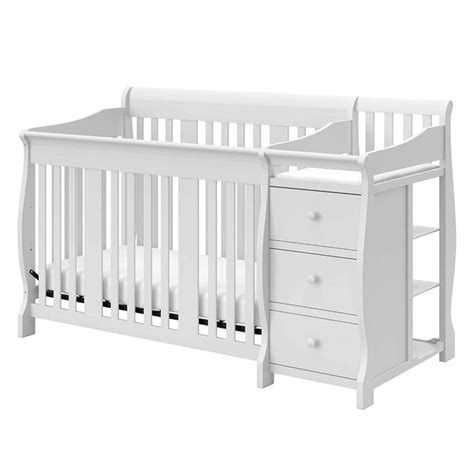 Pemberly Row 4-in-1 Convertible Crib and Changing Table Set in White ...