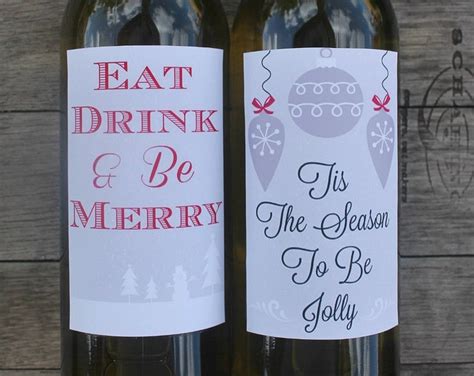 Printable Christmas Wine Bottle Labels - Etsy