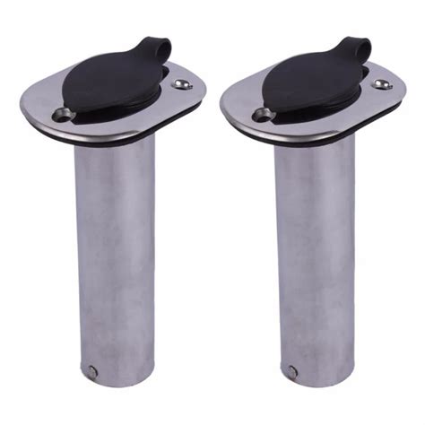 2PCS Flush Mount Stainless Steel Fishing Rod Holders 90 Degree