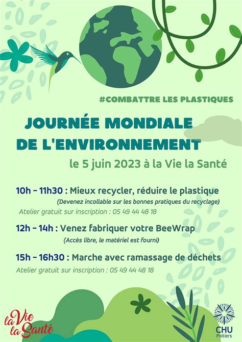 Affiche Journée mondiale environnement 2023 web Site du CHU de Poitiers