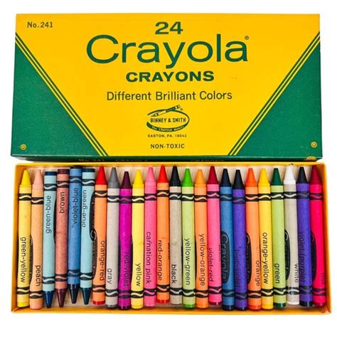 Binney And Smith Crayola Office Binney And Smith Crayola Crayons Vintage Flat Box 24 Count