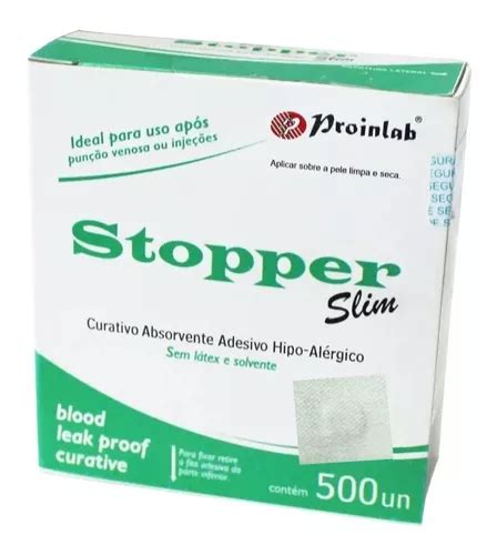 Curita Adhesiva Redonda Stopper Slim Blanco C 500 1 Caja Proinlab X