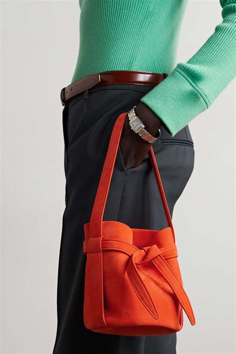 Orange Mini Leo Nubuck Bucket Bag The Row Net A Porter