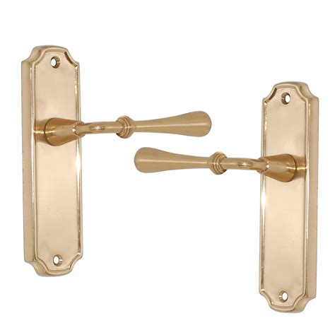 Polished Brass Effect Internal Teardrop Latch Door Handle 1 Set Departments Diy At Bandq