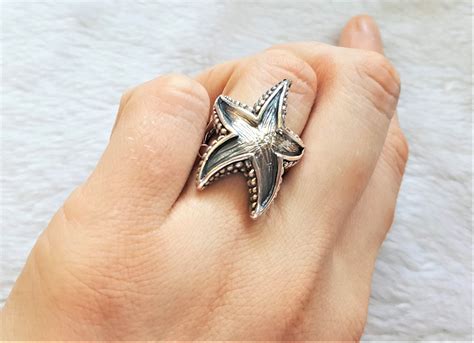 Starfish Sterling Silver 925 Ring Starfish Ocean Star Sea Nautical