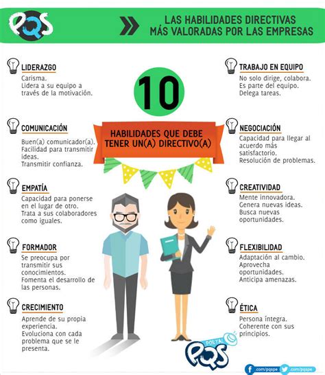 Infografía diez habilidades que debe tener un a directivo a PQS