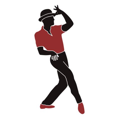 Design Png E Svg De Silhueta De Chapéu Masculino De Dançarino De Jazz