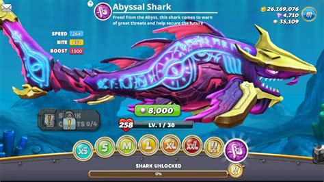 All 40 Hungry Shark World Unlocked New Abyssal Shark Unlocked Mod 48