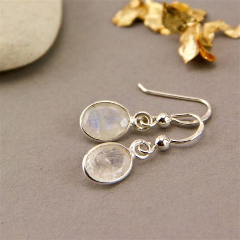 Sterling Silver Moonstone Drop Earrings By Gaamaa