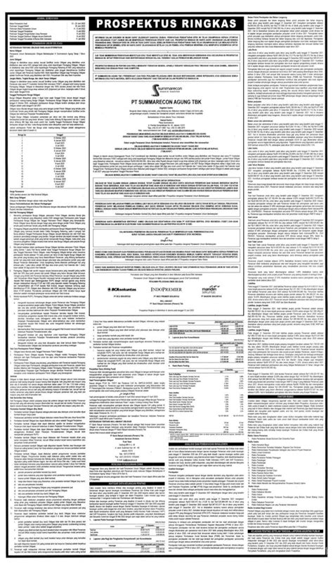 Prospektus Summarecon Agung Tbk SMRA 10 Juni 2022 Dataindonesia Id