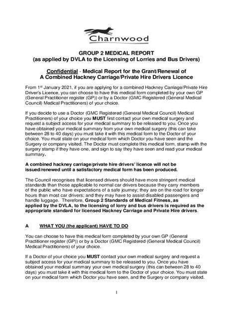 Fillable Online Group 2 Dvla Standard Medical Form Fax Email Print