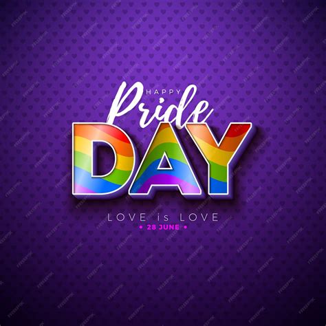 Premium Vector Happy Pride Day Lgbtq Illustration With Rainbow Flag