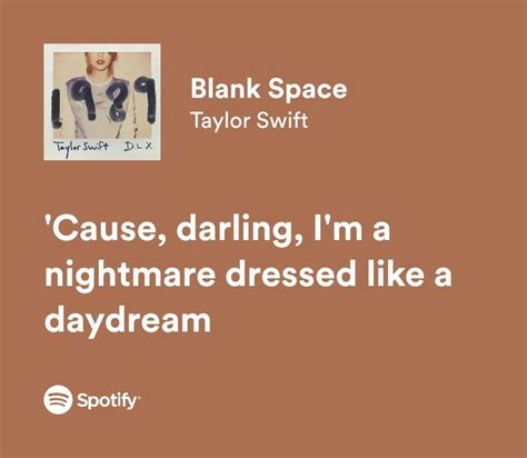 blank space - taylor swift - spotify lyrics | Pinterest