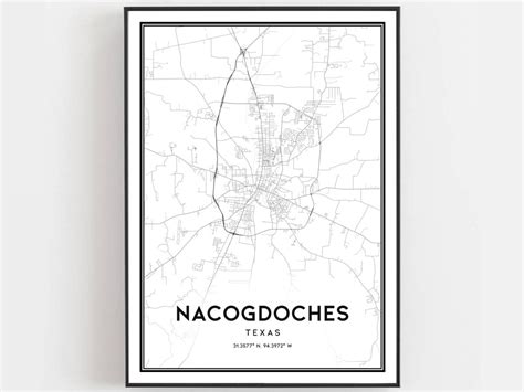 Nacogdoches Map Print, Nacogdoches Map Poster Wall Art, Tx City Map ...