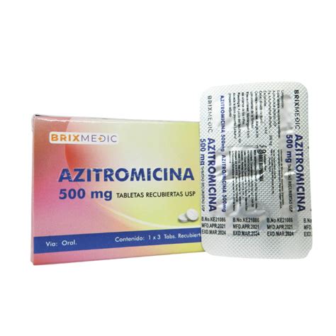 AZITROMICINA 500 MG TABLETAS RECUBIERTAS USP Brix Medic Productos