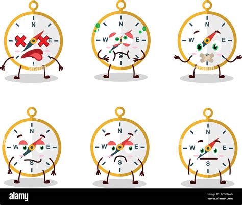 Compass Cartoon In Character With Nope Expression Stock Vector Image