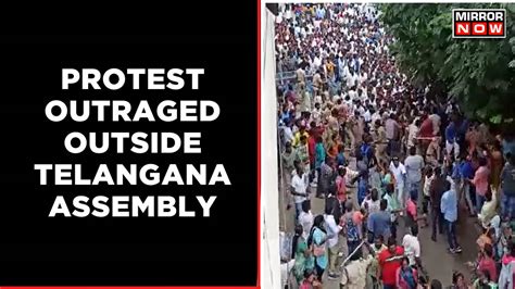 Protest Outraged Outside Telangana Assembly Several Arrested English News Political News