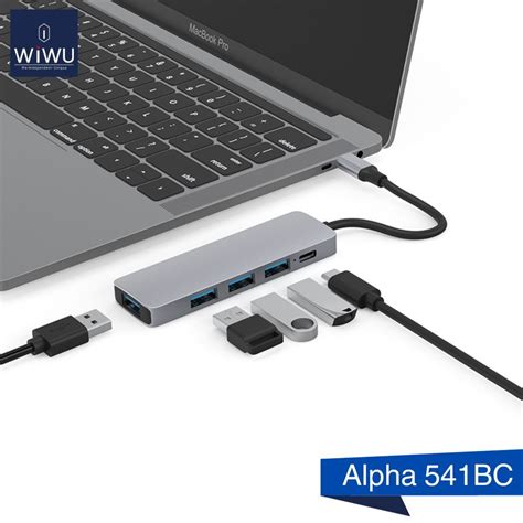 Wiwu Alpha Type C Hub Laptop Adapter Usb C To Usb Hdmi Vga Lan Card