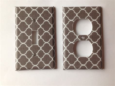 Grey Double Toggle Light Switch Plate Light Gray Trellis Etsy