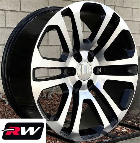 22 Inch Chevy Tahoe Ck158 Oe Replica Wheels Black Machined Rims 22 X9