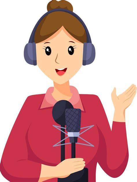 Radio Announcer Character Design Illustration Illustration Design