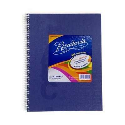 Cuaderno ABC 21x27 cm espiralado AZUL tapa vinílica x60 hojas rayado