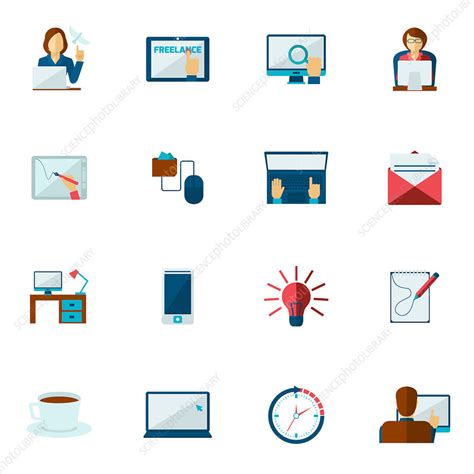 Freelancer icons, illustration - Stock Image - F019/9017 - Science ...