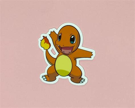 Charmander Waterproof Vinyl Sticker Pokemon Charmander Etsy