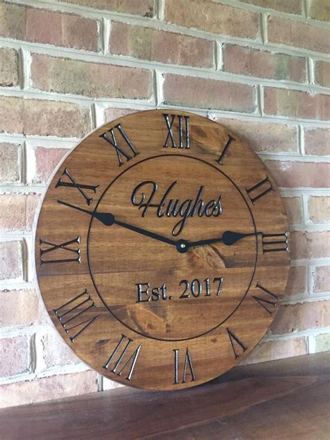 Rustic Custom Wood Clock 18 Wall Clock 5th Etsy Wood Wall Clock