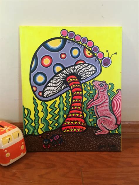 Easy Trippy Paintings Mushrooms