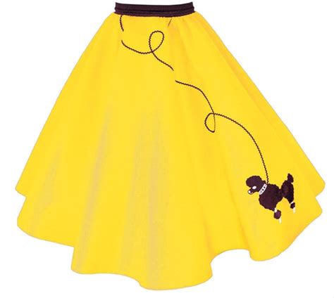 Ladies 50s Poodle Skirt Yellow With Black By Hiphop50sshop