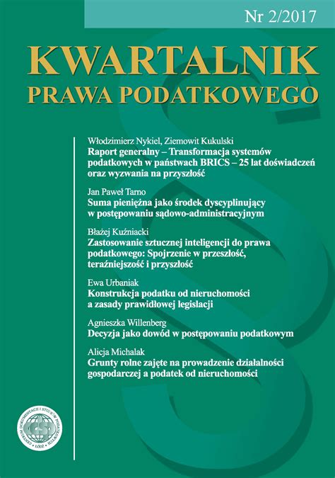 Konstrukcja Podatku Od Nieruchomo Ci A Zasady Prawid Owej Legislacji