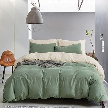 Sedefen Housse De Couette X Cm Vert Olive Coton Lav Couleur