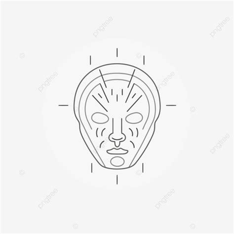 Ilustración De Vector De Icono De Línea De Contorno De Rostro Humano