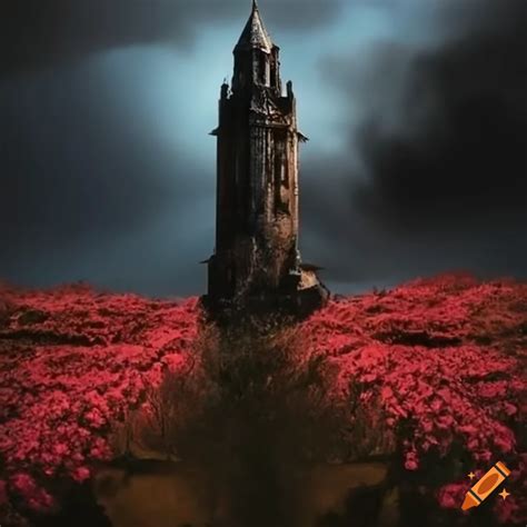 Image Of The Dark Tower Surrounded By Roses On Craiyon