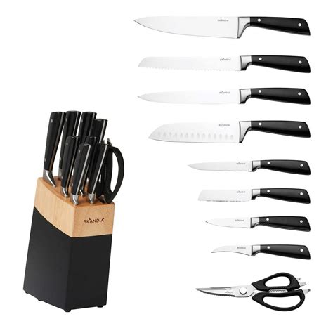 Skandia Constract 10-Piece Knife Block Set, Black - Walmart.com