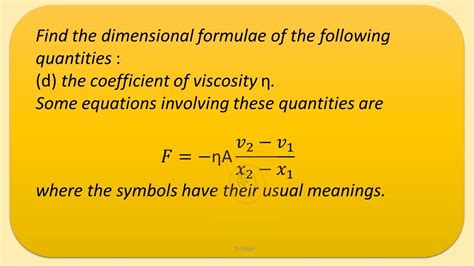 Find The Dimensional Formulae Of The Following Quantities The